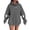 Grey, variant on Women's Halloween Hoodie Pullover Sweatshirt With Cute Pumpkin Print Skeleton Hands Cozy Fall Casual Fashion Knitted Jacket Women