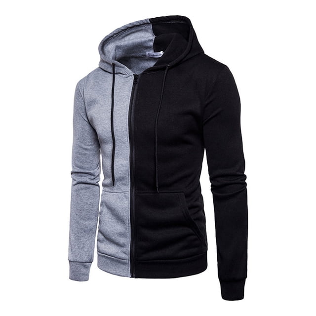 CVLIFE mens casual color block chaqueta con capucha suéter con cremallera con bolsillo manga larga chaqueta deportiva para fitness CVLIFE Casual suelto