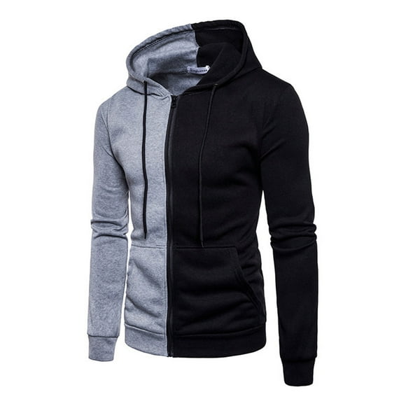 CVLIFE mens casual color block chaqueta con capucha suéter con cremallera con bolsillo manga larga chaqueta deportiva para fitness CVLIFE Casual suelto