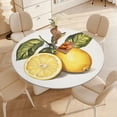 thumbnail image 5 of Lemons with Leaves Round Table Cover Kitchen Printed Waterproof Tablecloth Elastic Edged Tablecloth Fits Party Wedding Indoor Outdoor Tables, 5 of 8