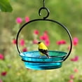 thumbnail image 6 of Mosaic Birds Recycled Glass & Metal Cuban Hanging Bird Bath Bowl - Bird Feeders for Outdoors - Lawn Décor - Aqua Blue, 6 of 6