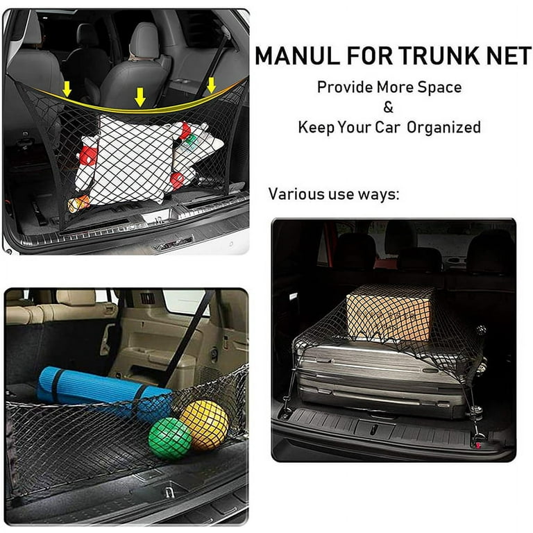 Universal Black Auto Mesh Cargo Net Storage Organizer Mesh Net for Car Trunk