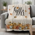 thumbnail image 2 of Fall Blanket Soft Cozy Warm Throw Blanket for Couch, Plush Fuzzy Flannel Fleece Blankets for Sofa, Thanksgiving Pumpkin Sunflower Autumn Leaves Bed Blankets Lightweight Gifts for Women, 50"x60", 2 of 9