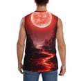 thumbnail image 4 of KLL Red Moon Lava Print Workout Tank Tops Gym Sleeveless Fitness Muscle Tee-X-Large, 4 of 7
