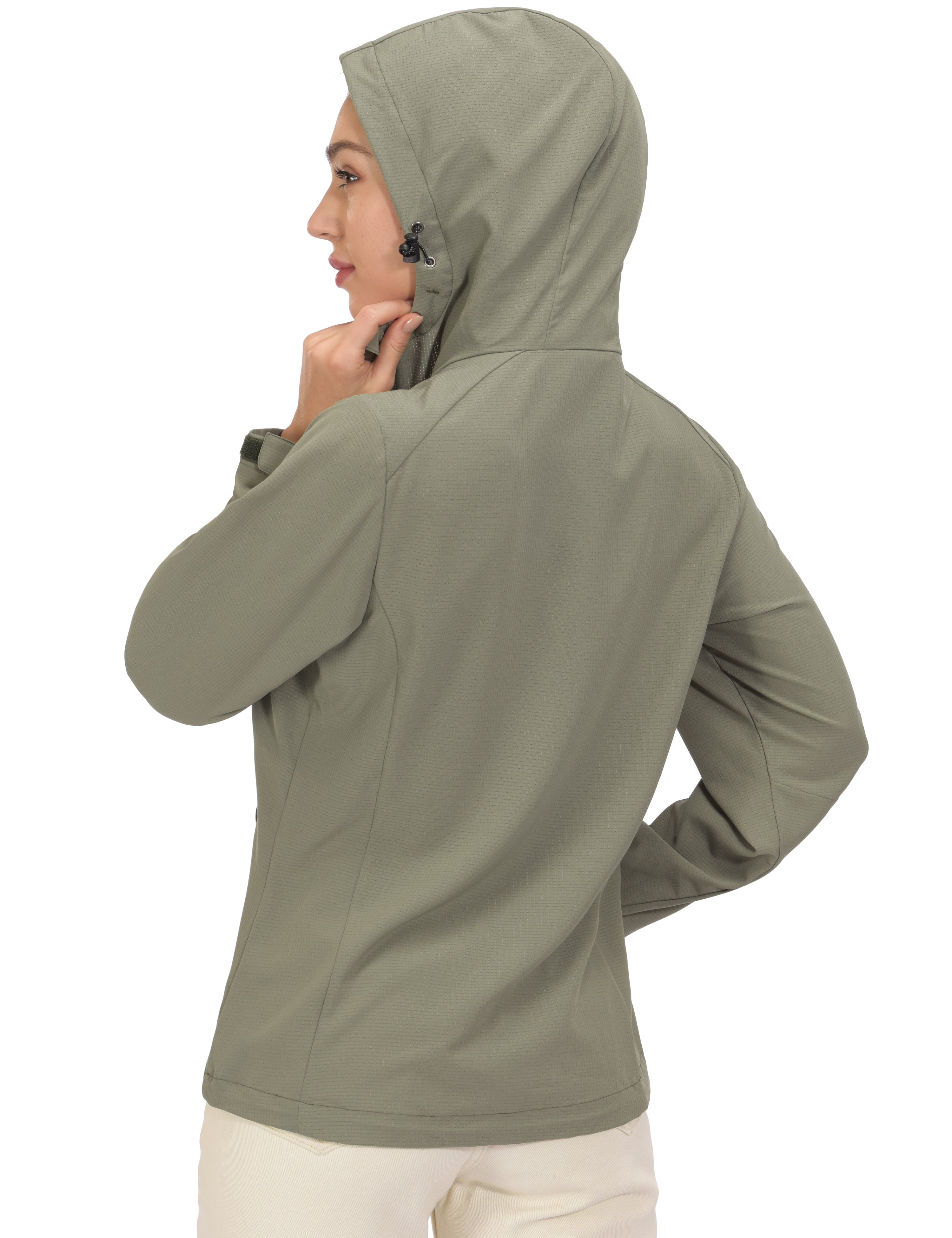 Little Donkey Andy Women's UV Protection Hiking Jackets Breathable Hooded Shirts for Fishing Camp with Air-Holes Sage Size L