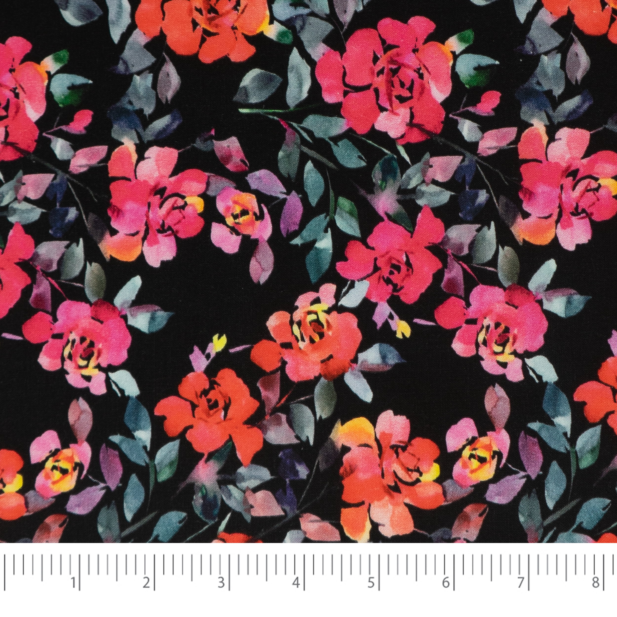 SINGER FABRICS - 100% Cotton Print, Craft Quilting, 44" x 2 Yards, Rockin Roses, Precut Fabric