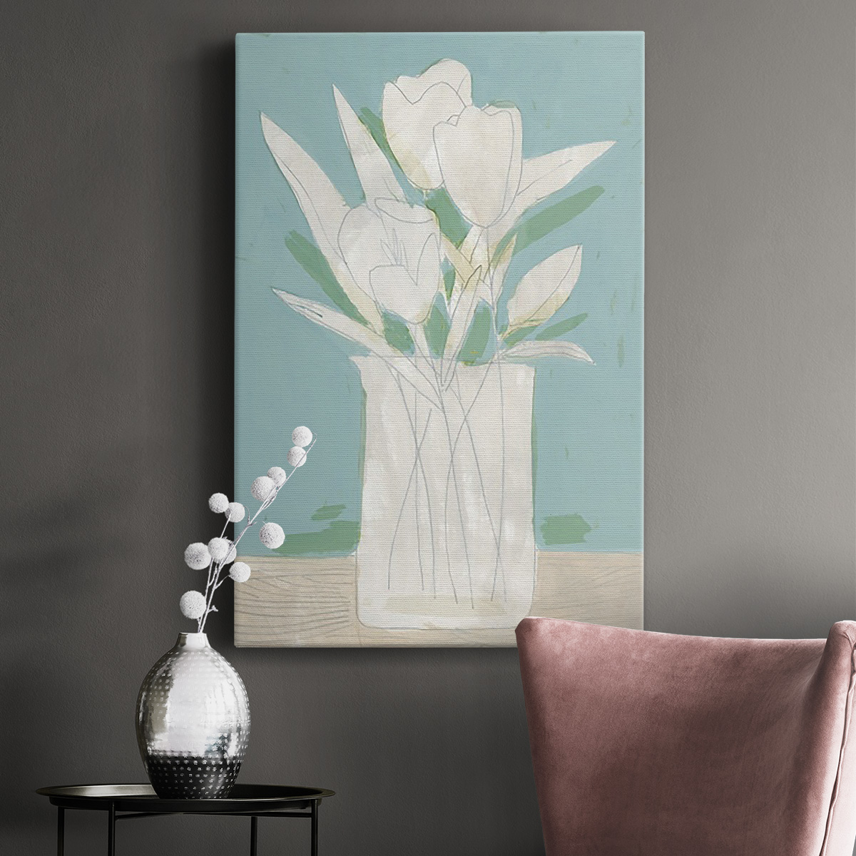 Muted Spring Arrangement II Premium Gallery Wrapped Canvas - Ready to Hang