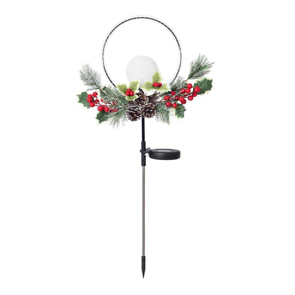 BJYX Solar Lawn Lights Christmas Aperture Ball Branch Lights Led Pins