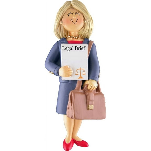 Lawyer Female Blonde Personalized  Christmas Ornament DO-IT-YOURSELF