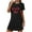 Black, variant on Satin Pajama Skirt for Women Women's Soft and Breathable Sleep Shirt Short Sleeves Nightgown Sleepwear Night Shirt Casual Heart Print Sleepdress T-Shirt Loungewear Pajamas Dress Dark Gray M