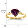 thumbnail image 2 of Primal Gold 14 Karat Yellow Gold 7mm Heart Rhodolite Garnet and Diamond Ring, 2 of 4