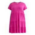 thumbnail image 2 of Time and Tru Women's and Women's Plus Tiered Cotton Mini Dress, Sizes XS-4X, 2 of 4