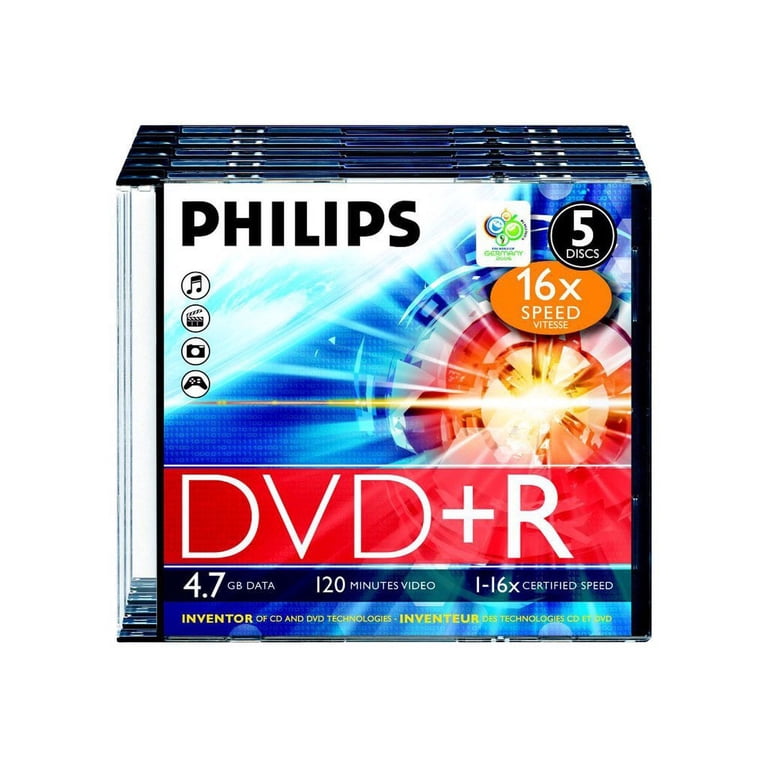 4.7GB DVD+R SLIM CASE 5PK: Electronics - Walmart.com