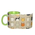 thumbnail image 4 of Cute Cats Coffee Mug Fun Custom Ceramic Mugs 11oz Green, 4 of 5