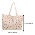 thumbnail image 2 of Yucurem Cute Cherry Print Shoulder Bag Large Capacity Shopping Bag For Women (White) Tote bag (B), 2 of 10