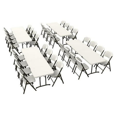 Lifetime 4 8 Foot Fold In Half Tables And 32 Chairs Combo Commercial 80624