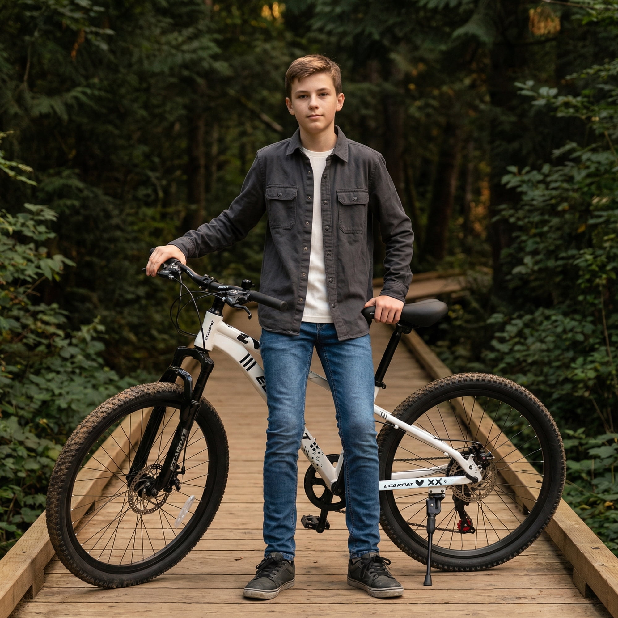 Ambifirner 24 Inch 21 Speed Mountain Bike, Adult Mountain Bicycle with Front Suspension, Dual Disc Brakes, Steel Frame, Non-Slip Tires for Men Women Outdoor Cycling