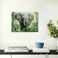 thumbnail image 5 of ZFLMY Elephant Jungle Painting Canvas Wall Art Print On Canvas, Home Decor for Living Room Bedroom Bathroom Office, Ready To Hang 20x16in, 5 of 6