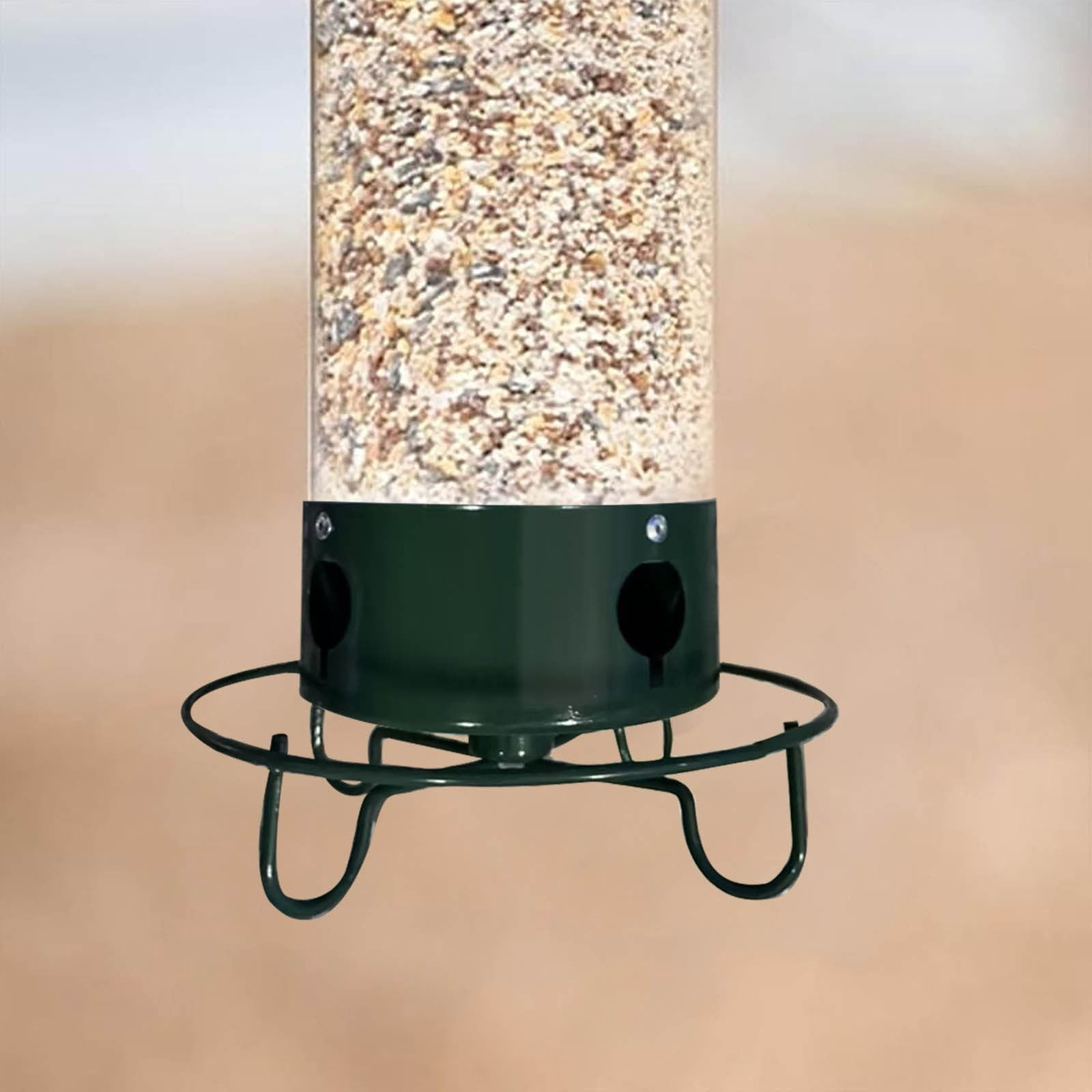 Floleo Squirrel Proof Bird Feeder, Weight Activated Rotating 5LB Capacity Bird Feeder for Outdoors, Squirrel Buster Wild Bird Feeders with 4 Ports, Pole Hanging or Mount