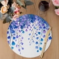 thumbnail image 3 of Spring Blue Wisteria Flowers Round 13 Inch Placemats Set of 6, Rustic Floral Branches HeatResistant Non Slip Place Mats for Dining Table, Wipeable Braided Kitchen Table Mats for Housewarming, 3 of 9