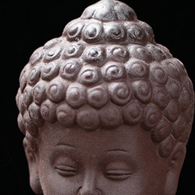 Quemador de incienso de reflejo de monje, hecho a mano para aliviar el estrés, relajarse, elegante soporte de incienso de monje de arena púrpura para salas de meditación para