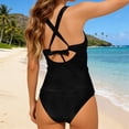 thumbnail image 6 of Tankini Swimsuits for Women 2 Piece V Neck Backless Tankini Top High Waisted Swim Bottom Bathing Suit Swimwear, 6 of 9