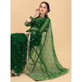 thumbnail image 5 of Green & Silver-Toned Embellished Sequinned Supernet Heavy Work Saree - 14695306, 5 of 6