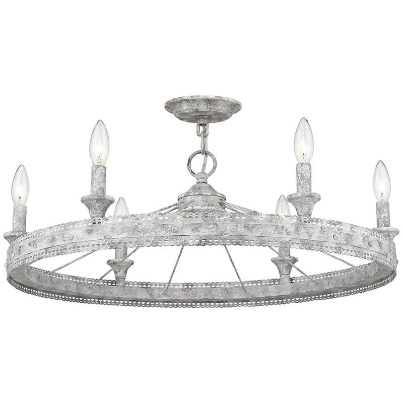 Beaumont Lane 6 Light Steel Semi Flush Mount in Oyster