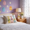 thumbnail image 6 of Yhmxh Easter Bunny Throw Pillow Cover, 12 x 20 Inch Cute Rabbit Rectangle Linen Cushion Case, Wildflowers Throw Pillow Case Decoration, Holiday Farmhouse Decoration for Bed Sofa Couch, 6 of 7
