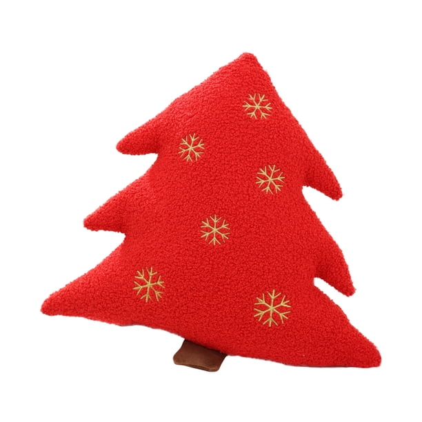 Cojín Decorativo para El Día de Navidad, Diseño de Árbol de Navidad, para Sala de Estar, Sofá, Cama, Funda de Almohada Roja