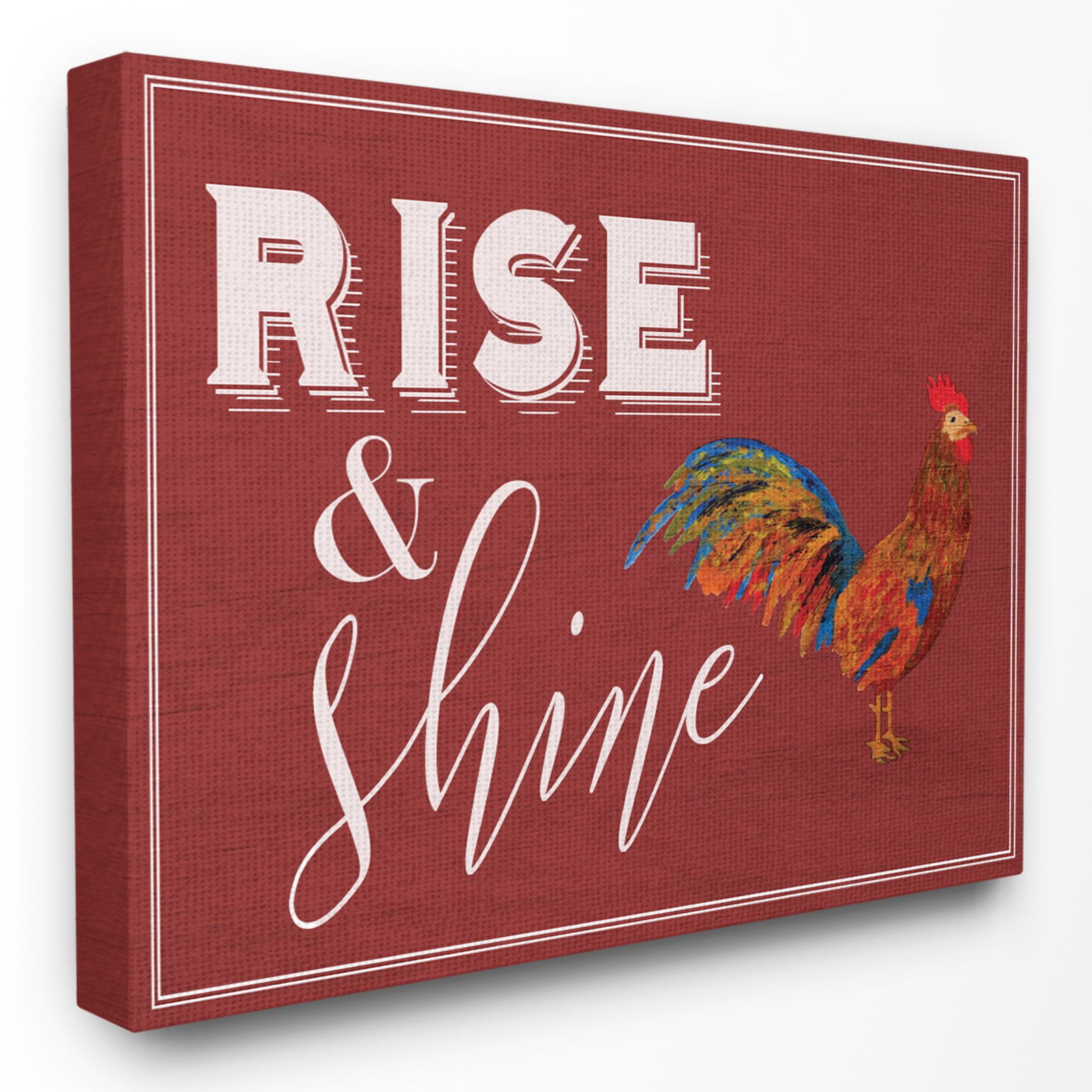 The Stupell Home Decor Collection Rise And Shine Rooster Red Wall Art ...