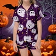 thumbnail image 2 of MUXiin Toddler Pajamas 3T Girls Halloween Print Pajama Set Short Sleeve Lapel Top And Pants Comfy Sleepwear For Kids Casual Home Loungewear Outfit Age 3 13 Years, 2 of 4