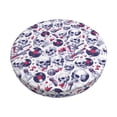 thumbnail image 1 of Disketp music Skull record mike Funda Redonda para Taburete, Funda de Cojín para Silla de Bar Suave y Elástica-13 inch, 1 of 7