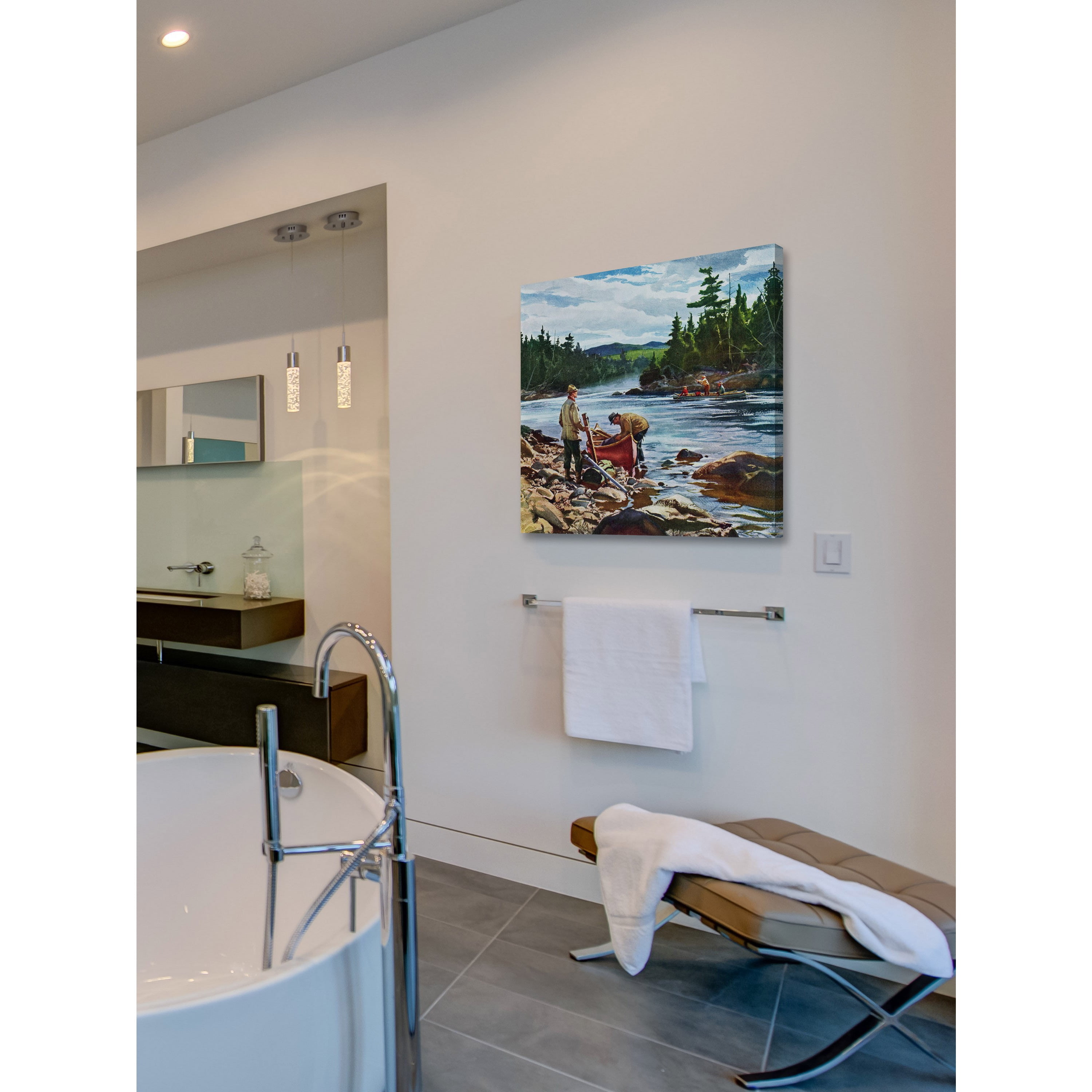"Fishing Hole" Painting Print on Wrapped Canvas