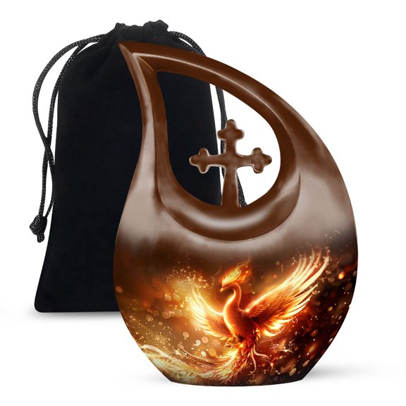 MUKTIVE Phoenix Large Cremation Urn for Ashes Adult Male - Burial Urn for Mom & Dad - Funeral Urns for Women & Men - Urns for Human Ashes Adult Female - 10 Inch
