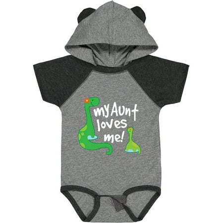 

Inktastic My Aunt Loves Me Dinosaur Nephew Gift Baby Boy Bodysuit