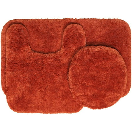 Mainstays Nylon 3 Piece Bath Rug Set, Roasted Habanero