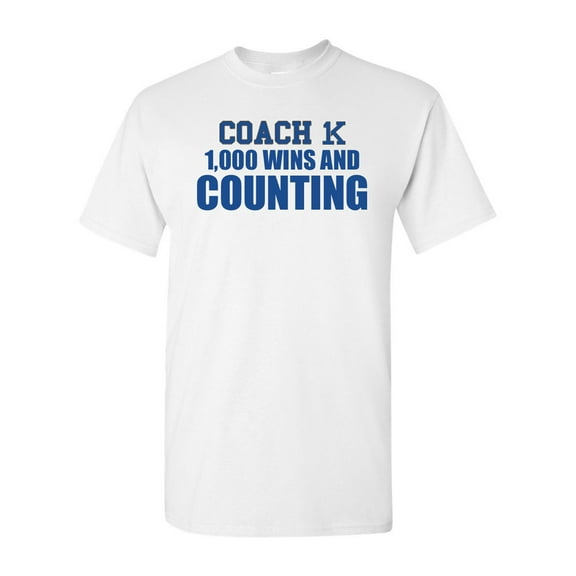 Coach K 1000 1K Wins And Counting Basketball Adult T-Shirt Tee