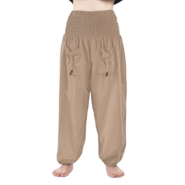 Pantalones De Yoga Pantalones deportivos de yoga para mujer, pantalones de baile de ballet Harem, ropa de baile de verano para mujer (caqui XL) Ygjytge para Mujer Caqui T L