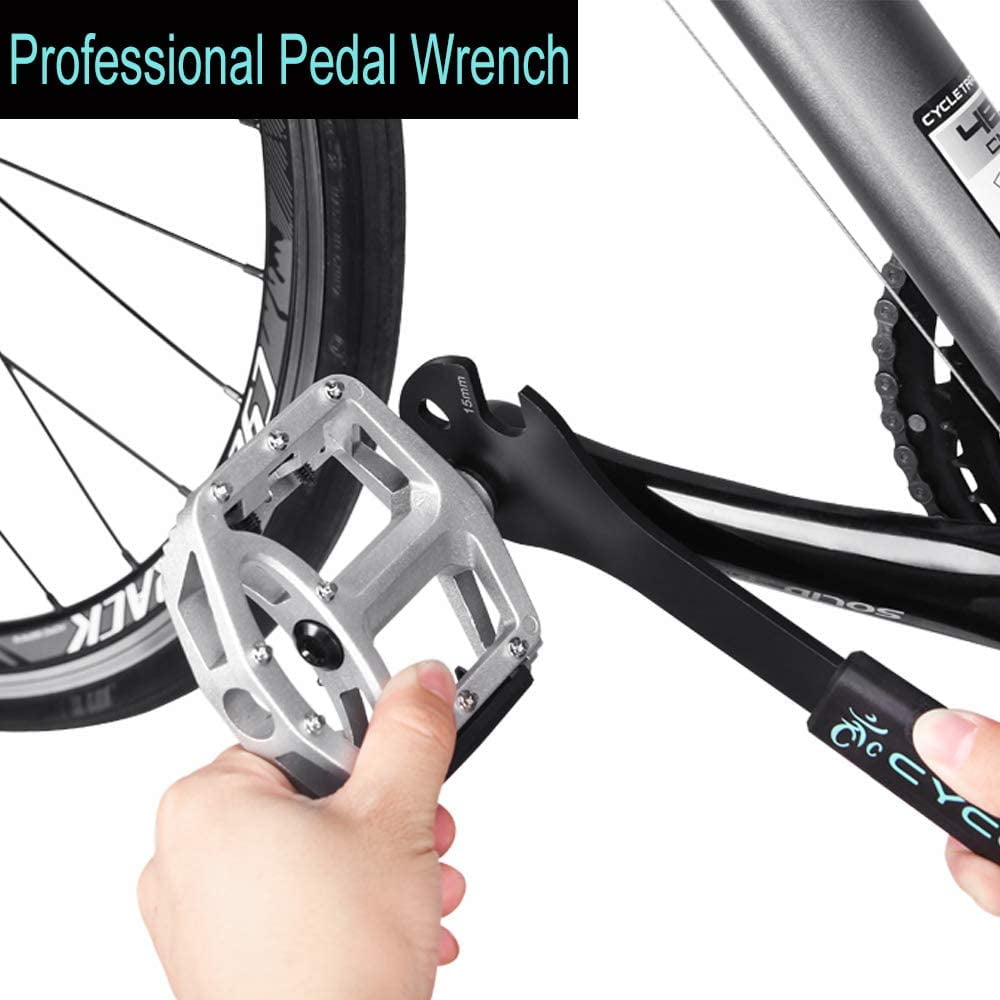 Bike Pedal Wrench Extra Long Handle Pedal Spanner Double Wrench for MTB Road Bike Cycling Bicycle Repair Tool for Bike Pedals Removal and Replace Walmart