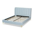 thumbnail image 3 of Baxton Studio Lit Plateforme Grand Moderne en Velours Bleu Clair, 3 of 8