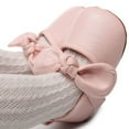 thumbnail image 4 of nvzhuang Baby Girl Dress Shoes Faux Leather Bowknot Flats Crib Shoes with Non-Slip Rubber Sole, 4 of 7