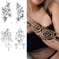thumbnail image 3 of Pegatinas de tatuaje de piel de flor de Rosa temporal y extraíble, tatuajes de flor para cuerpo, pierna, brazos, cuello, espalda, 3 of 4