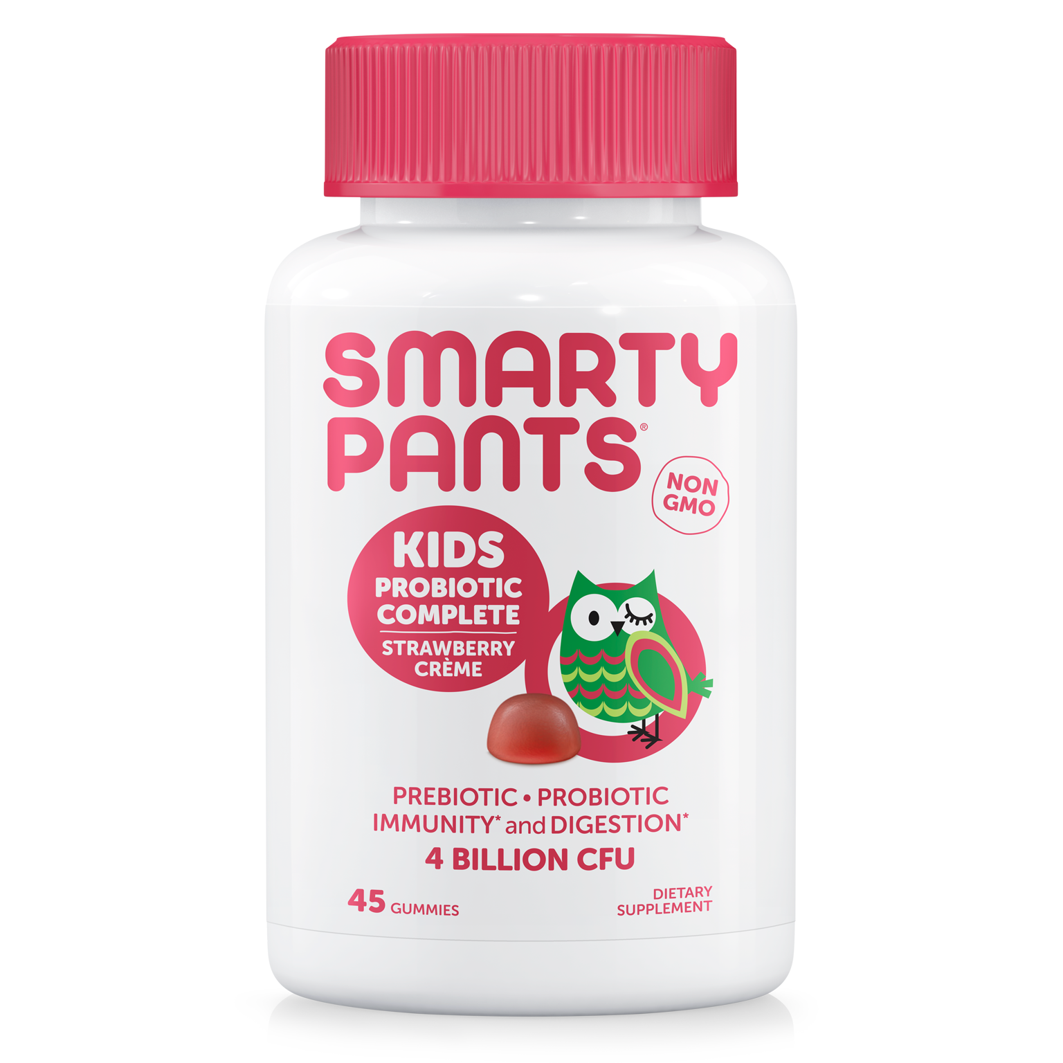 SmartyPants Kids Probiotic Complete Gummies, Strawberry Creme, 45 ct