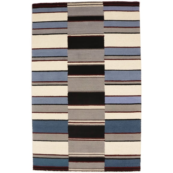 Multicolored Stripes 5X8 Hand-Tufted Modern Rug