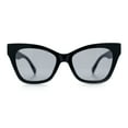 thumbnail image 3 of Womens Oversized Horn Rim Cat Eye Retro Fashion Plastic Sunglasses All Black, 3 of 8