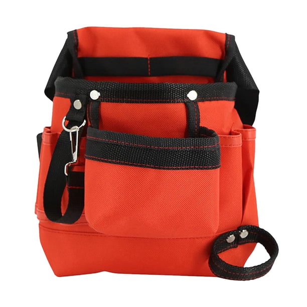 Bolsa de herramientas de tela Oxford 600D, bolsa de bolsillo para la cintura, multifunción, para herramientas de uso general. Rojo