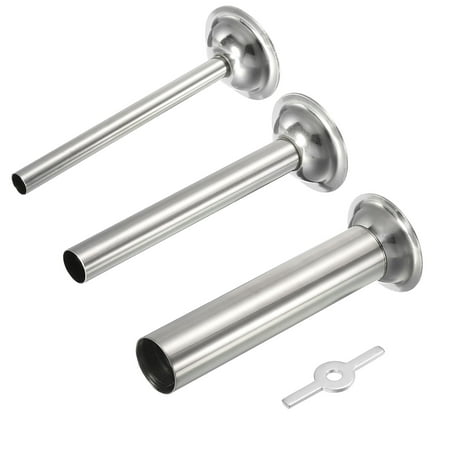 

Uxcell Meat Grinder Stainless Steel Stuffing Tube with Holder for Size 5 Meat Grinder Stand Mixer Food Chopper 3pcs