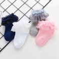 thumbnail image 7 of harmtty Newborn Baby Girl Breathable Cotton Elastic Princess Lace Socks,Black S, 7 of 7