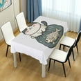 thumbnail image 4 of Yayeee Tablecloths 54" x 54" Rectangle Wrinkle Resistant Party Table Cover, Beige Cute Cat, 4 of 8